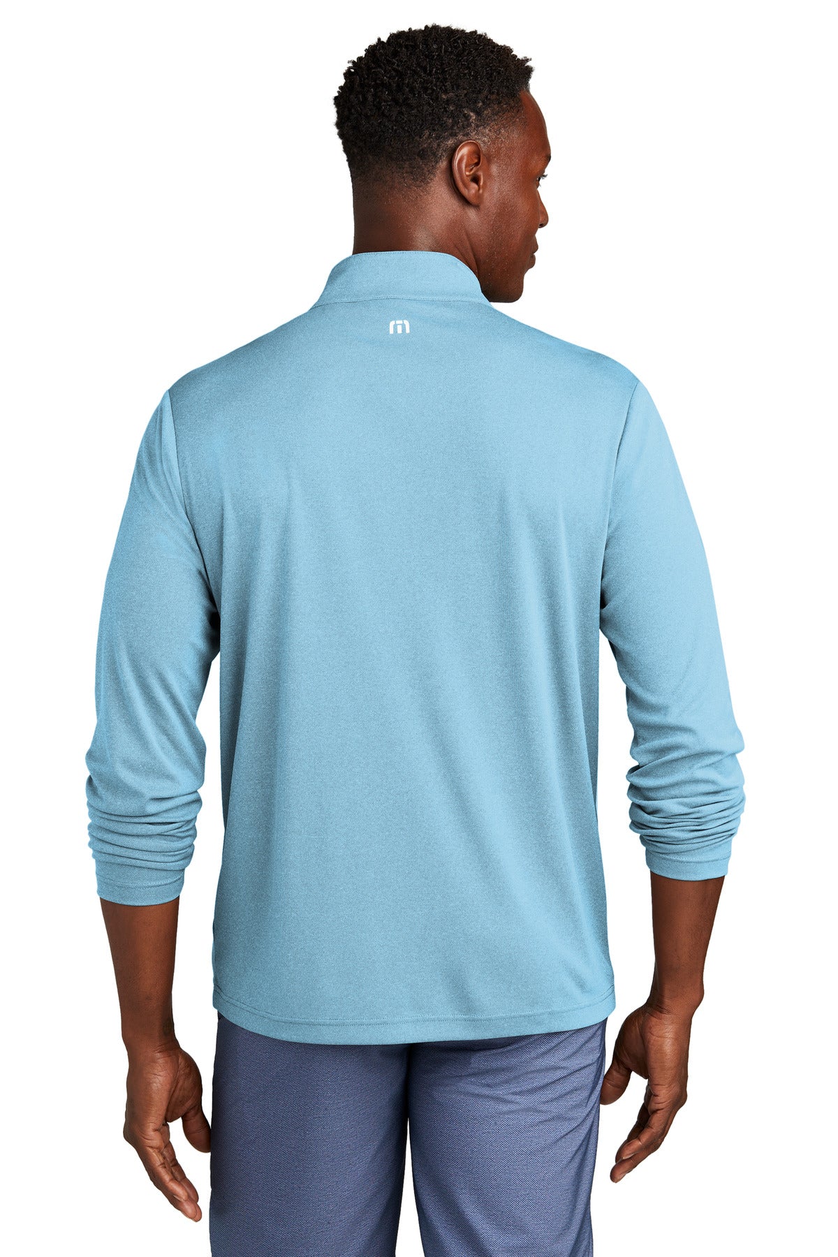 Custom Embroidered TravisMathew Coto Performance 1/4-Zip TM1MY397,Brilliant Blue Heather