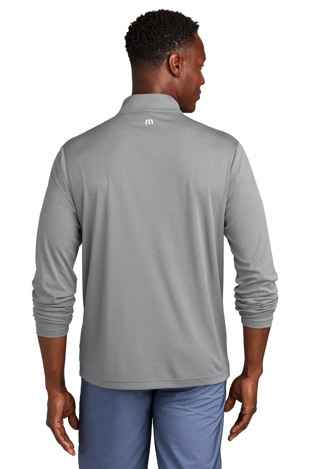 Custom Embroidered TravisMathew Coto Performance 1/4-Zip TM1MY397,Quiet Shade Grey Heather