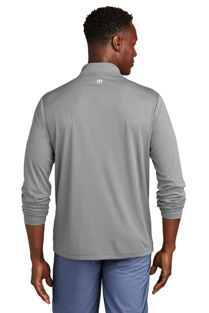 Custom Embroidered TravisMathew Coto Performance 1/4-Zip TM1MY397,Quiet Shade Grey Heather