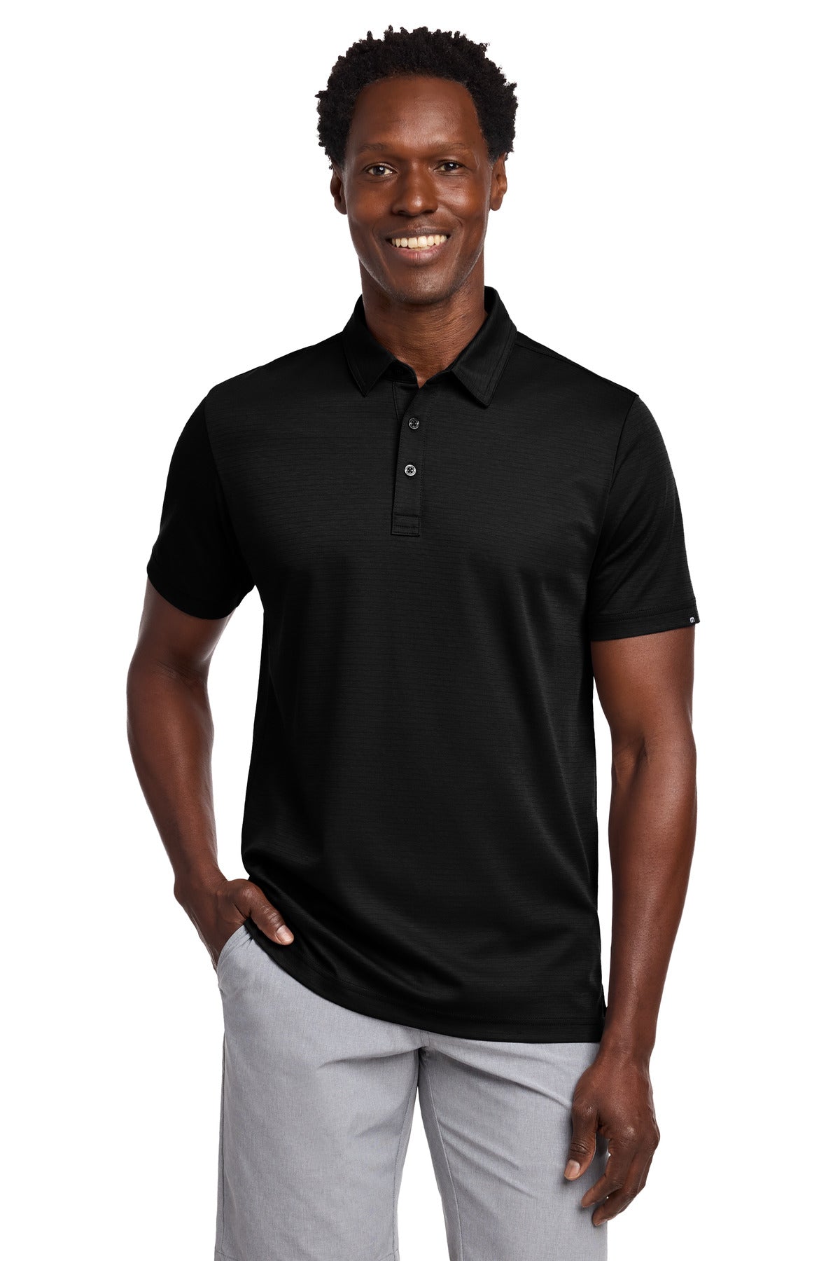 Custom Embroidered TravisMathew Polos/Knits in Black