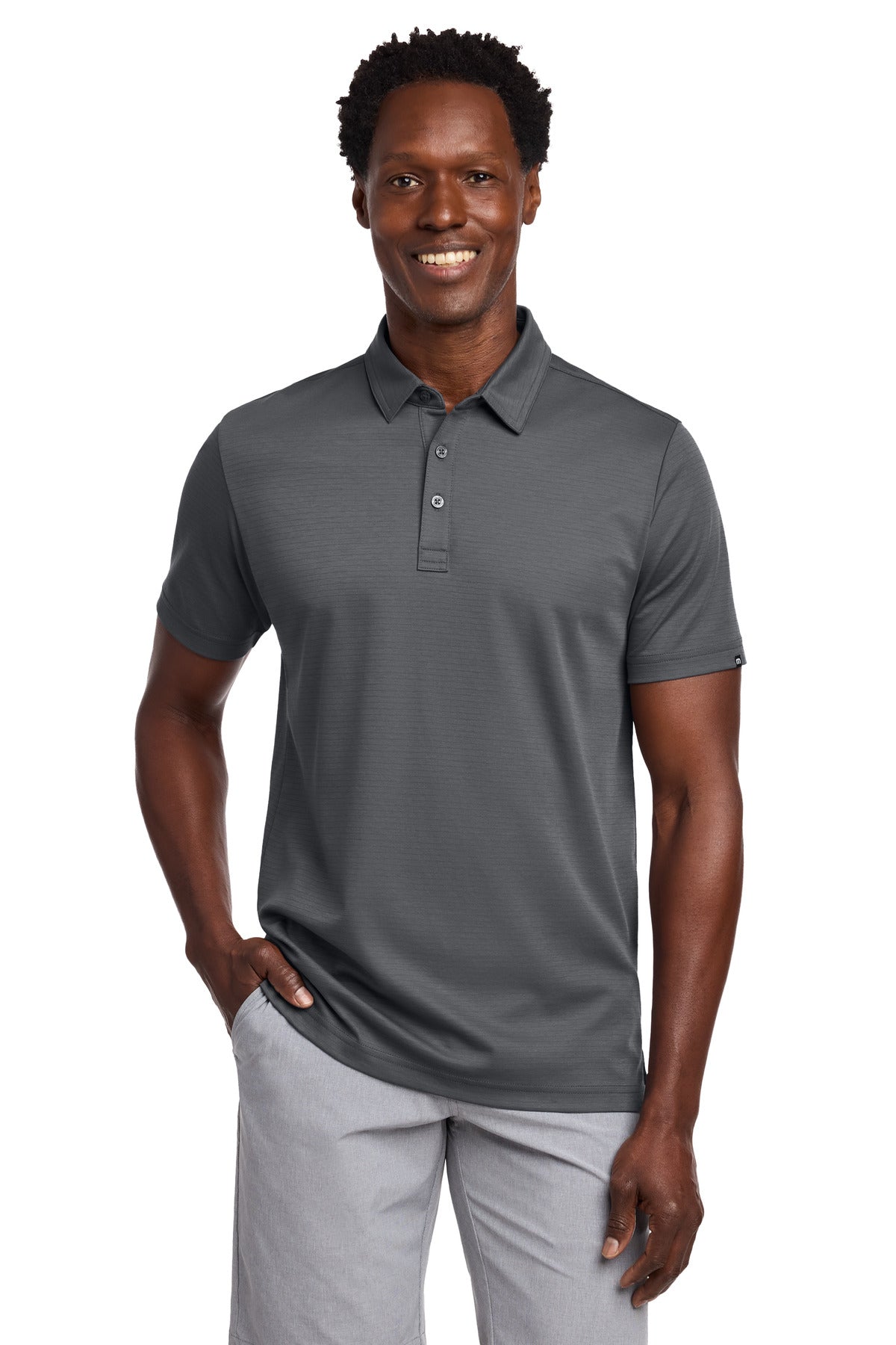 Custom Embroidered TravisMathew Polos/Knits in Dark Grey