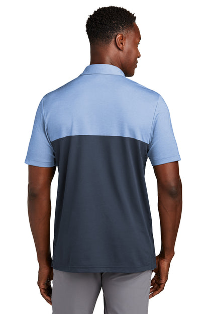 Custom Embroidered TravisMathew Sunset Blocked Polo TM1MY401,Riviera Heather/ Blue Nights