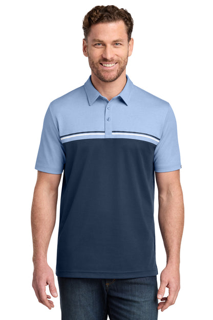Custom Embroidered TravisMathew Polos/Knits in Riviera Heather/ Blue Nights