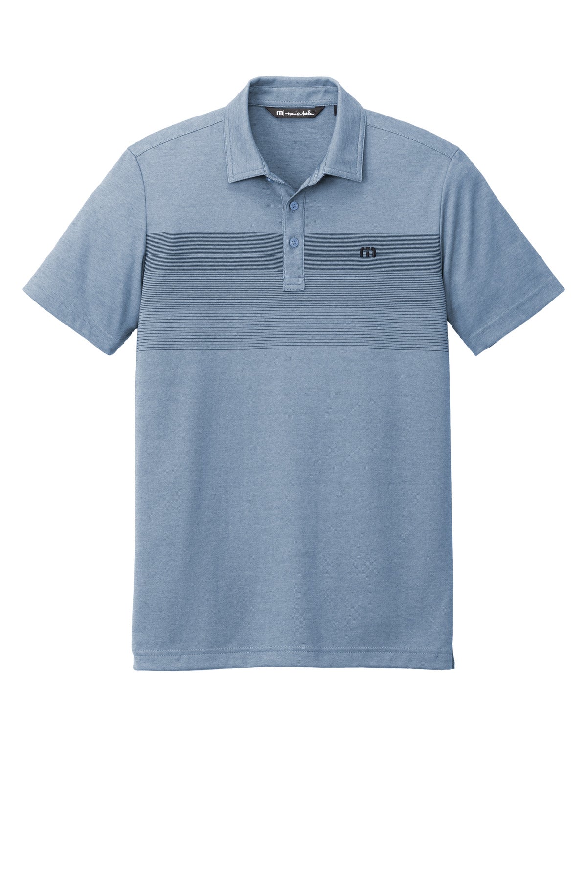 Custom Embroidered TravisMathew Polos/Knits in Opal Blue Heather