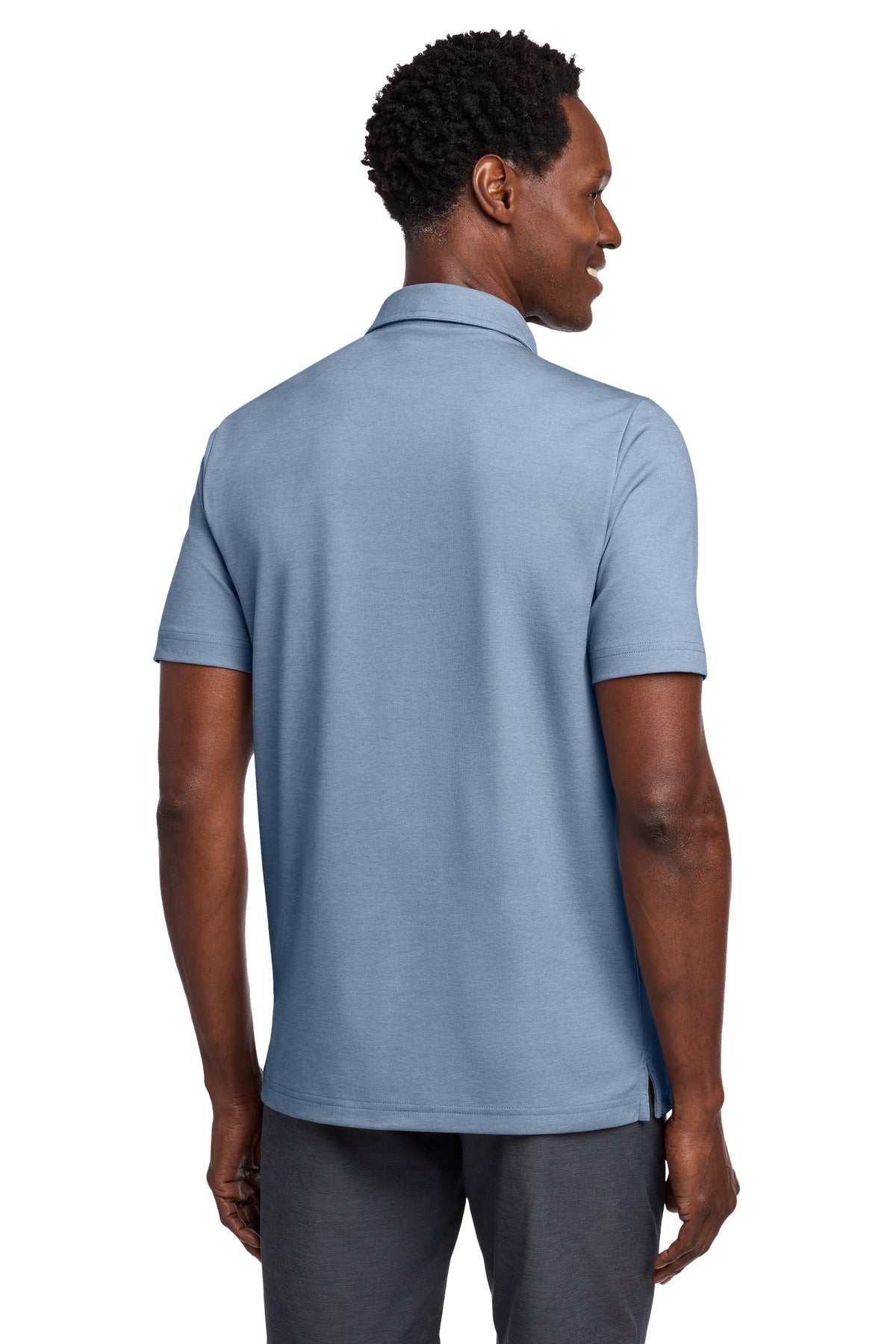 Custom Embroidered TravisMathew Polos/Knits in Opal Blue Heather