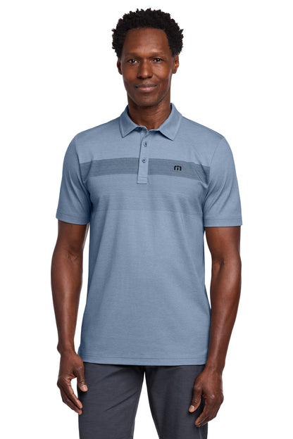 Custom Embroidered TravisMathew Polos/Knits in Opal Blue Heather