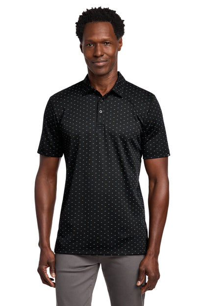 Custom Embroidered TravisMathew Polos/Knits in Black/ Aegean Blue