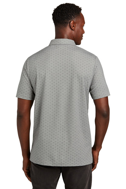 Custom Embroidered TravisMathew Oceanside Geo Polo TM1MY403,Quiet Shade Grey Heather/ Dark Grey