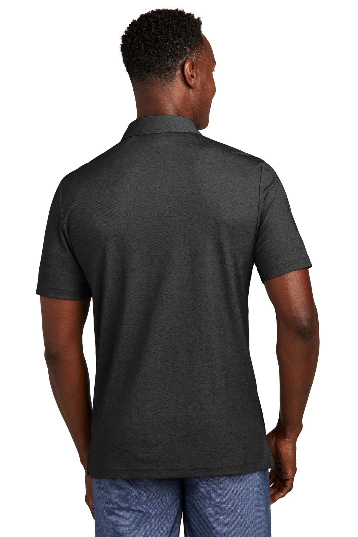 Custom Embroidered TravisMathew Oceanside Heather Pocket Polo TM1MY404,Black Heather