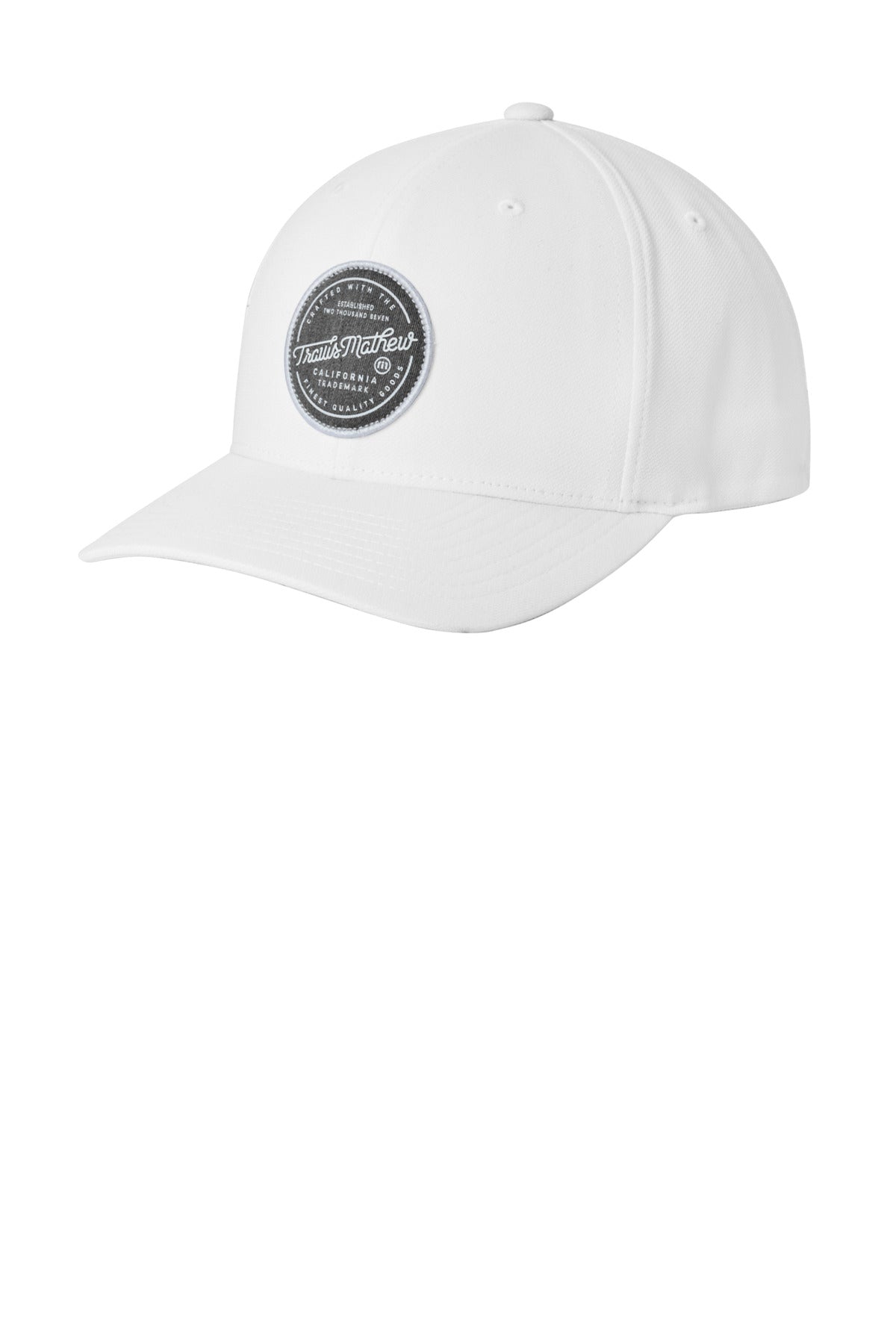 Custom Embroidered TravisMathew Caps in White