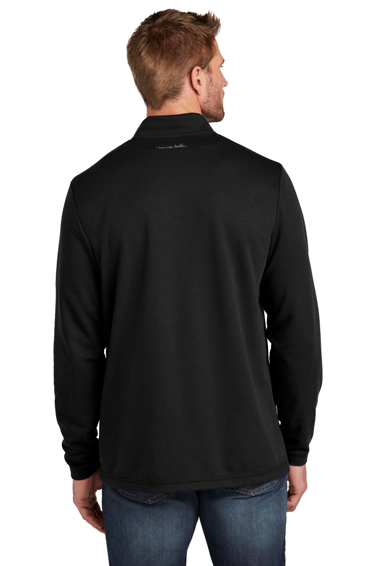 Custom Embroidered TravisMathew Coveside 1/4-Zip TM1MZ339,Black