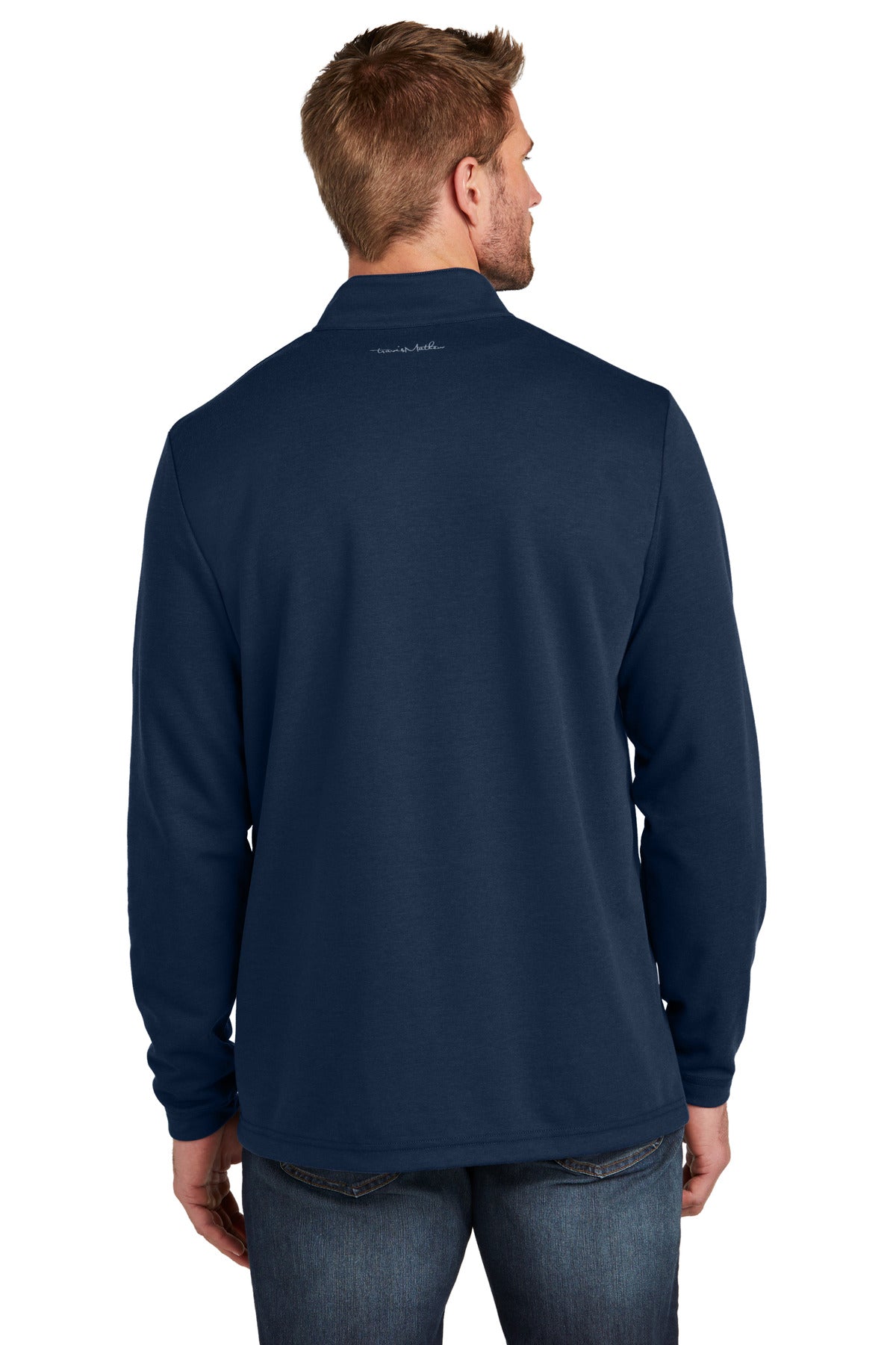 Custom Embroidered TravisMathew Coveside 1/4-Zip TM1MZ339,Blue Nights