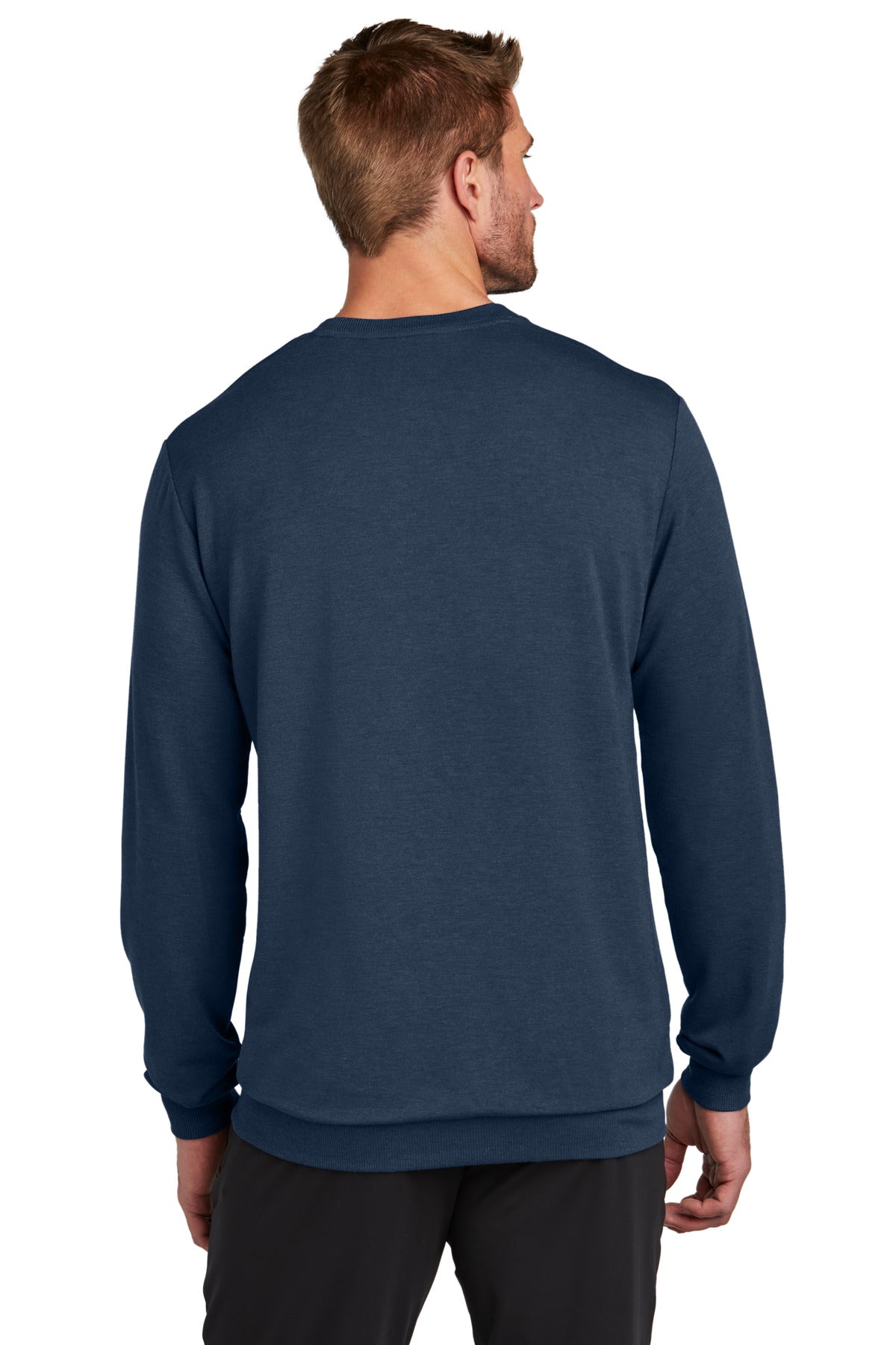 Custom Embroidered TravisMathew Long Weekend Crew TM1MZ342,Blue Nights Heather