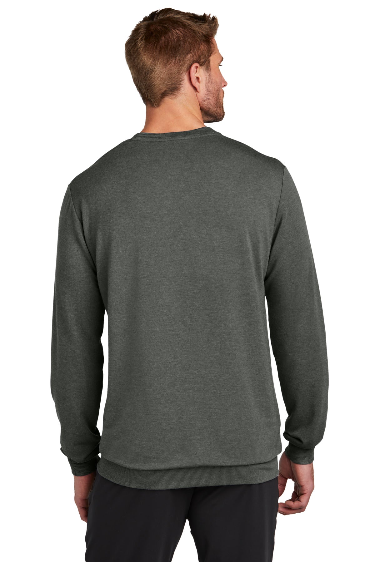 Custom Embroidered TravisMathew Long Weekend Crew TM1MZ342,Dark Grey Heather