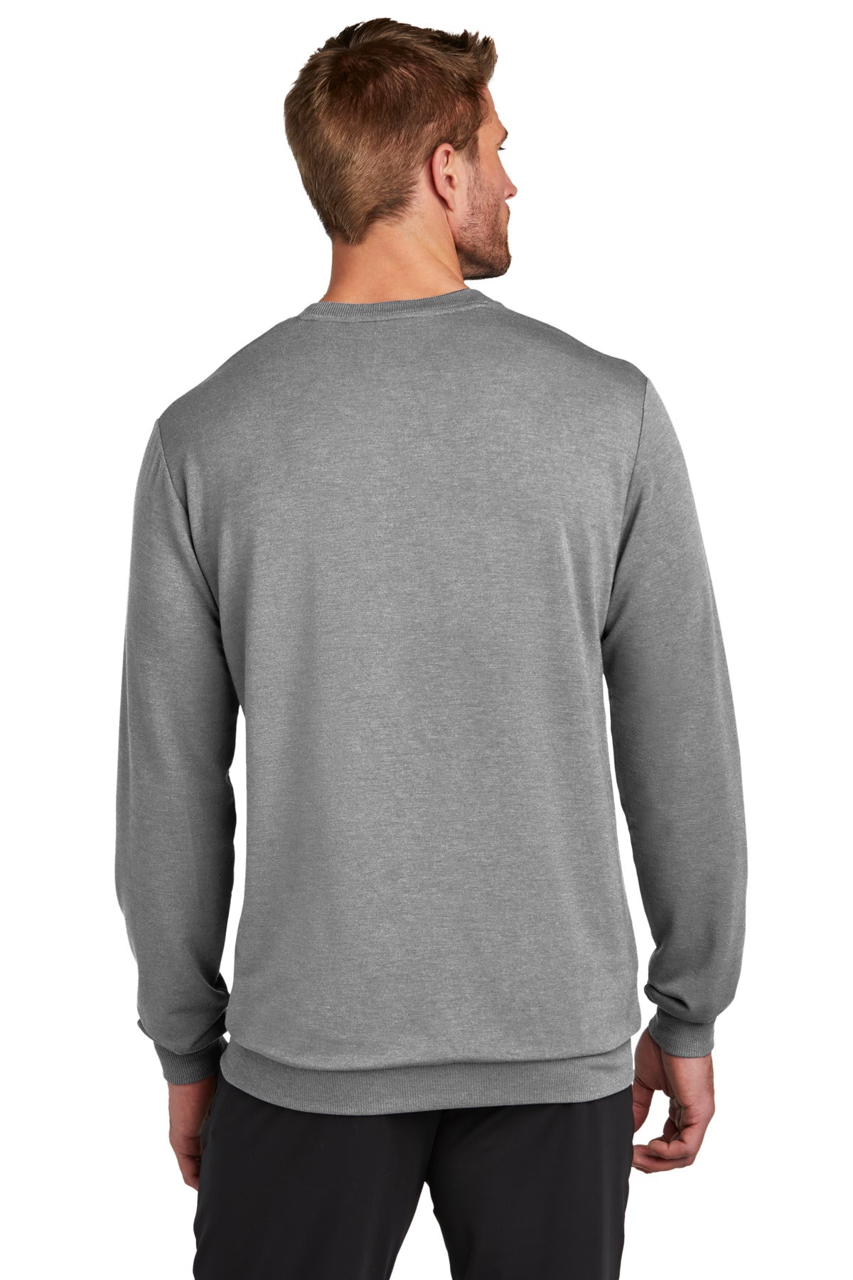 Custom Embroidered TravisMathew Long Weekend Crew TM1MZ342,Light Grey Heather