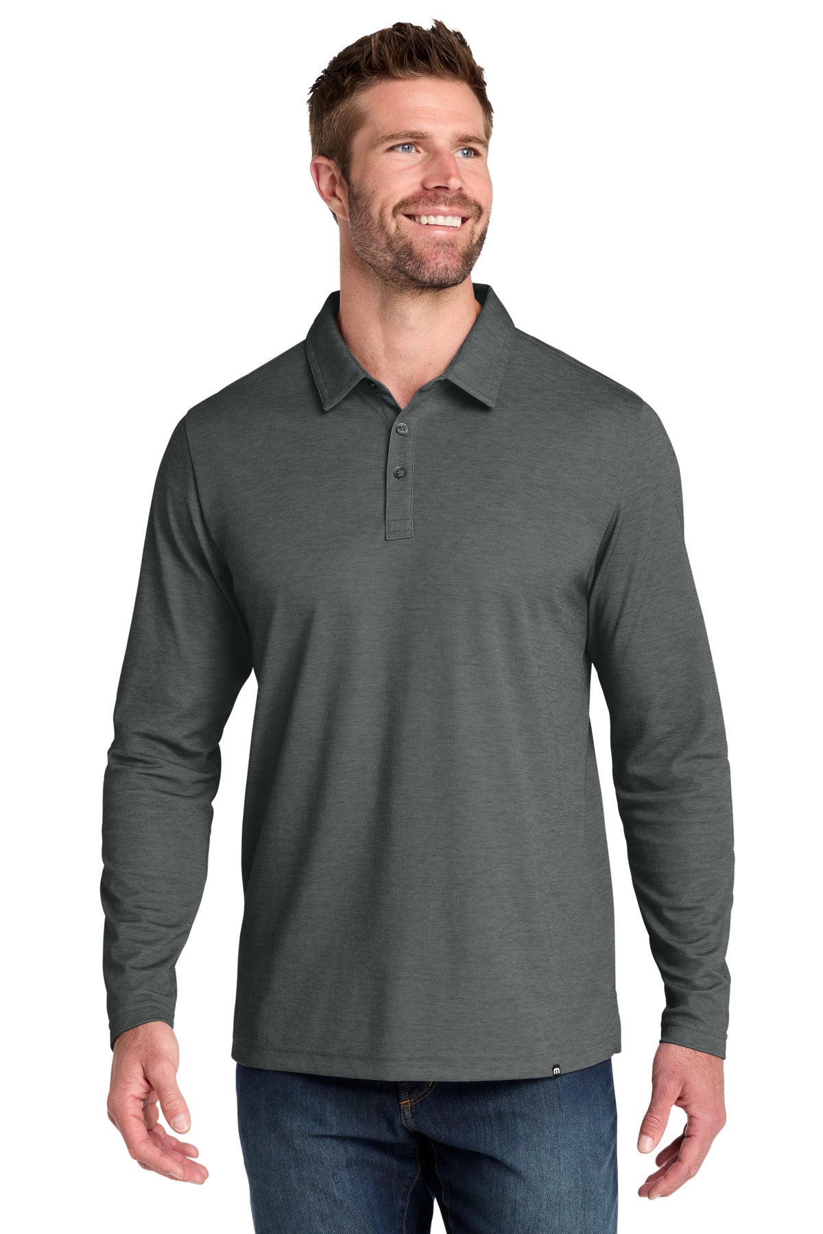 Custom Embroidered TravisMathew Polos/Knits in Black Heather
