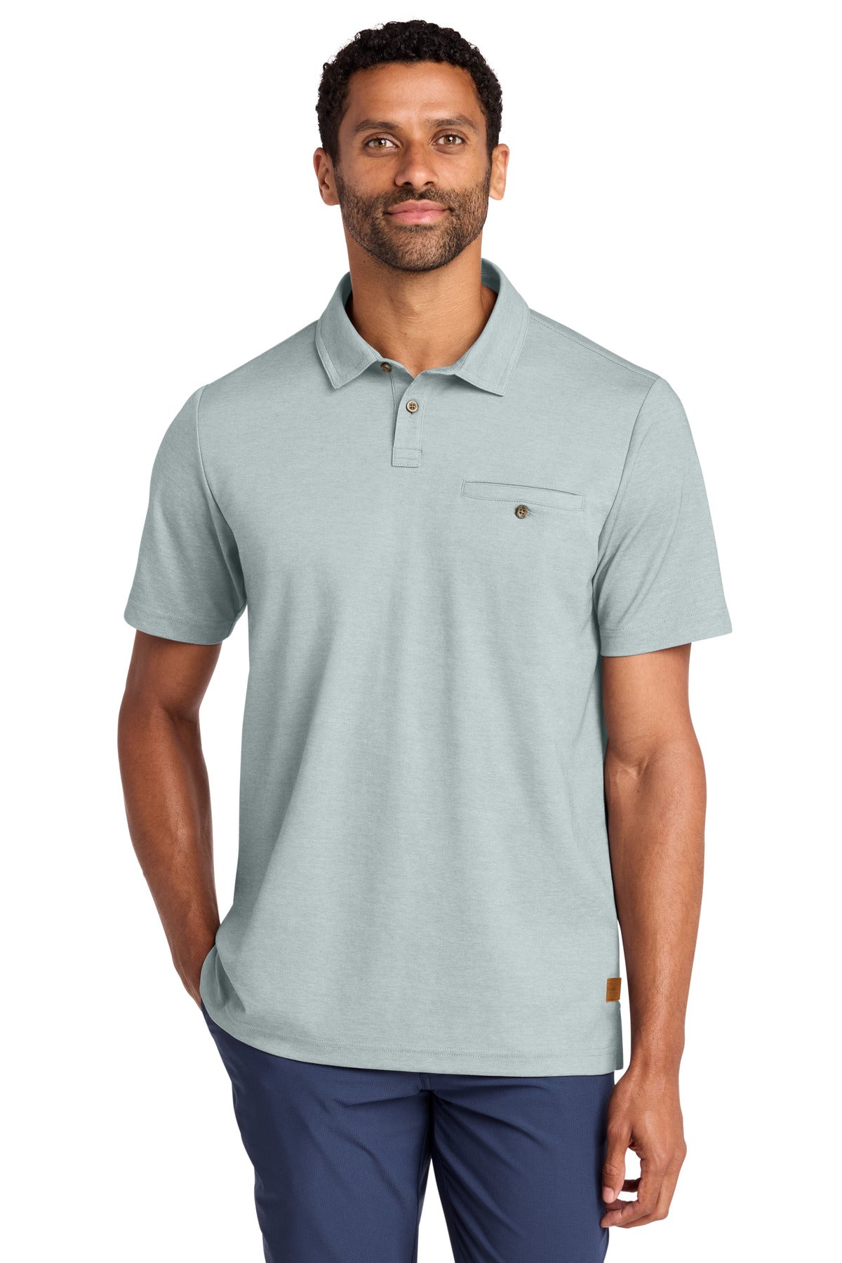 Custom Embroidered TravisMathew Polos/Knits in Balsam Green Heather