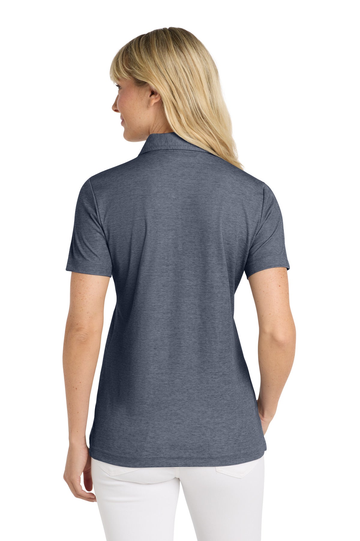 Custom Embroidered TravisMathew Women's Oceanside Heather Polo TM1WW002,Blue Nights Heather
