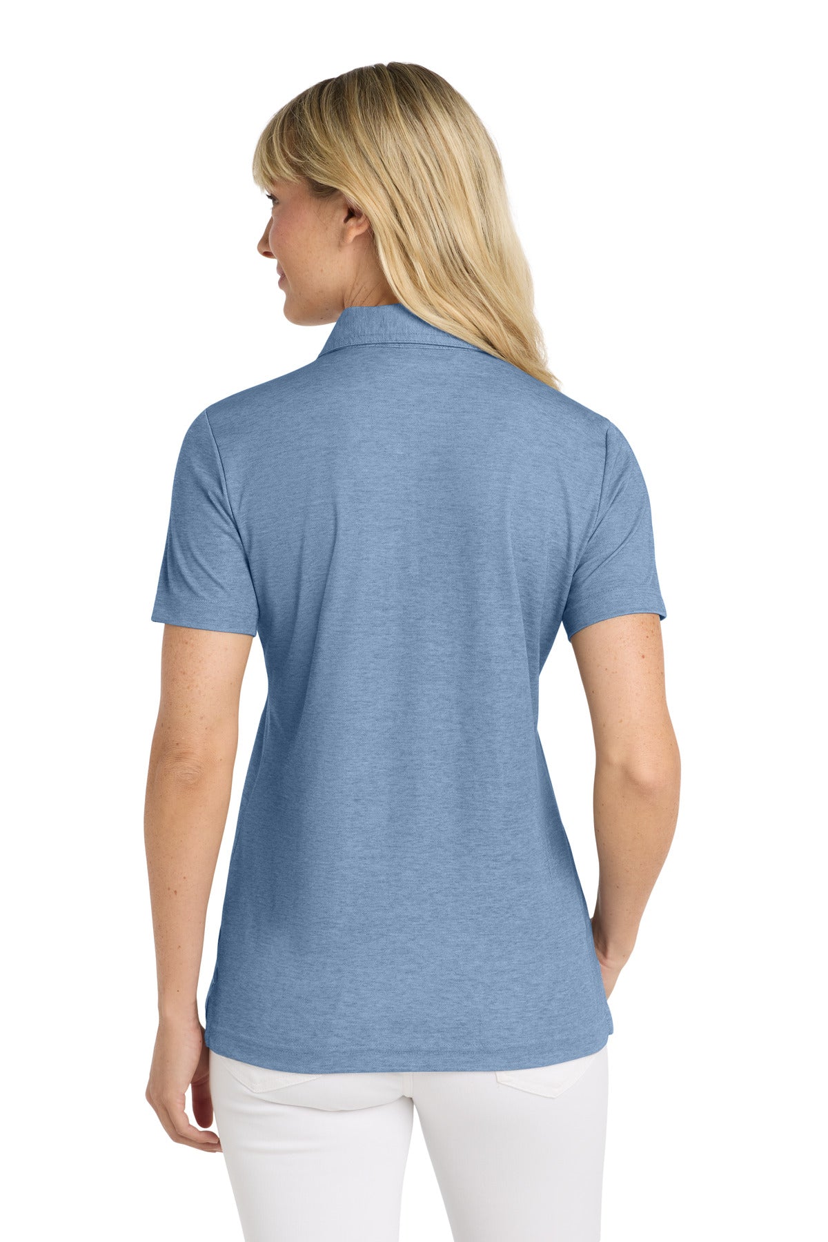 Custom Embroidered TravisMathew Women's Oceanside Heather Polo TM1WW002,Classic Blue Heather