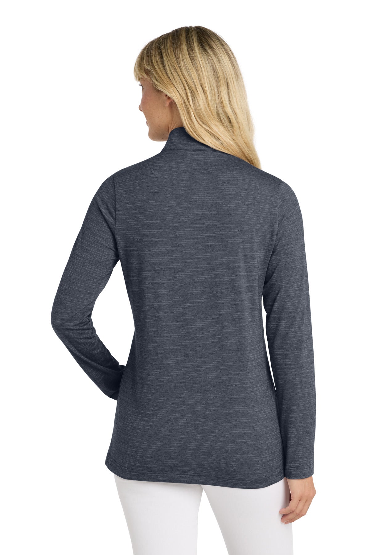 Custom Embroidered TravisMathew Women's Crestview 1/4-Zip TM1WW003,Vintage Indigo Heather