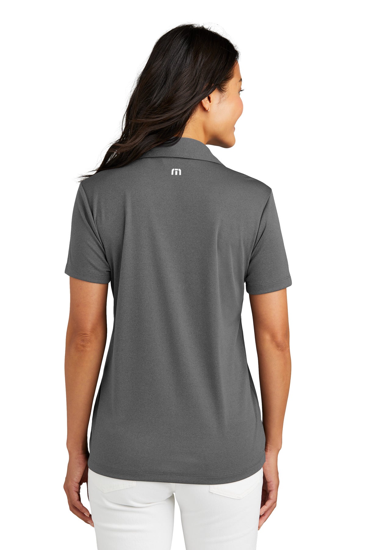 Custom Embroidered TravisMathew Women's Coto Performance Polo TM1WX002,Quiet Shade Grey/ Black