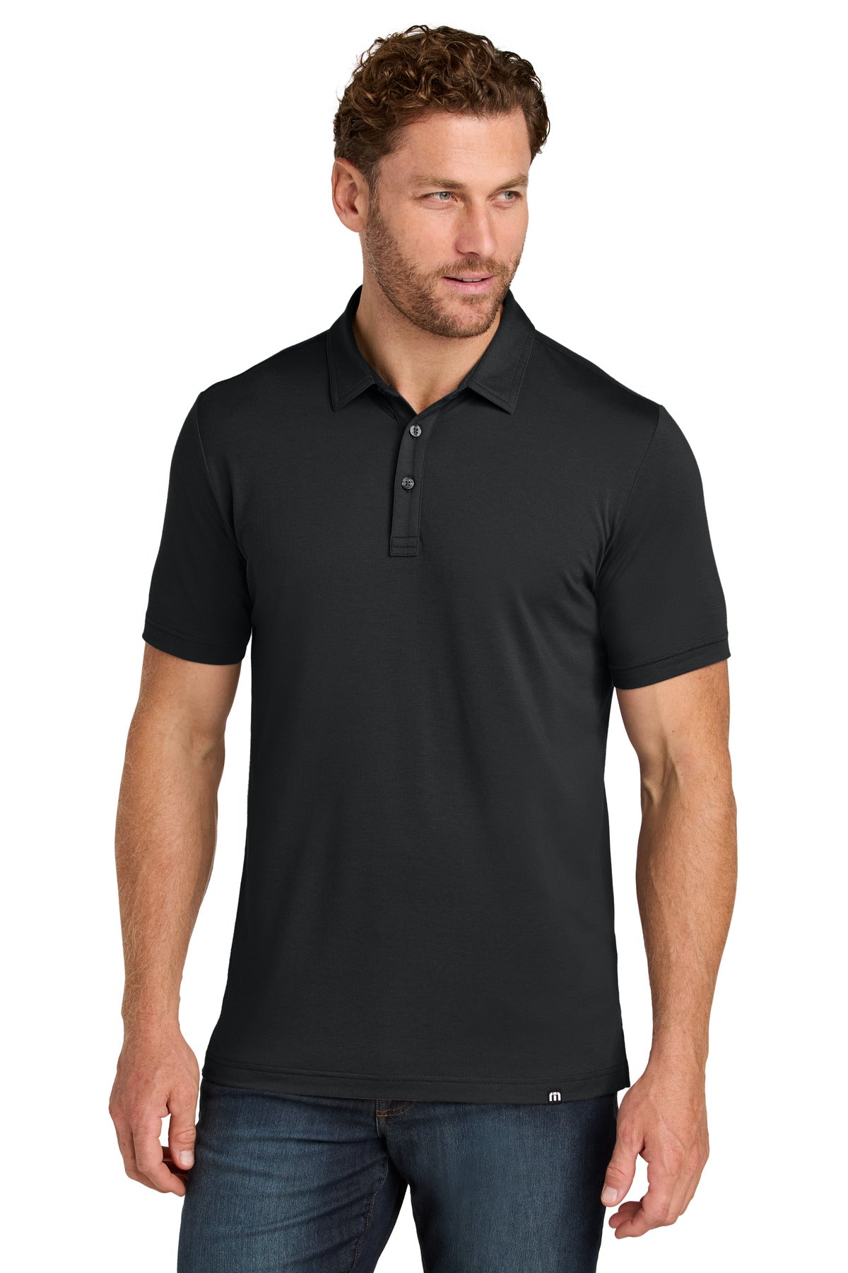 Custom Embroidered TravisMathew Polos/Knits in Black