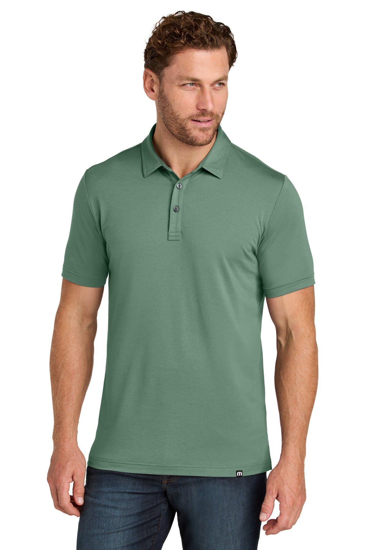 Custom Embroidered TravisMathew Polos/Knits in Laurel Green