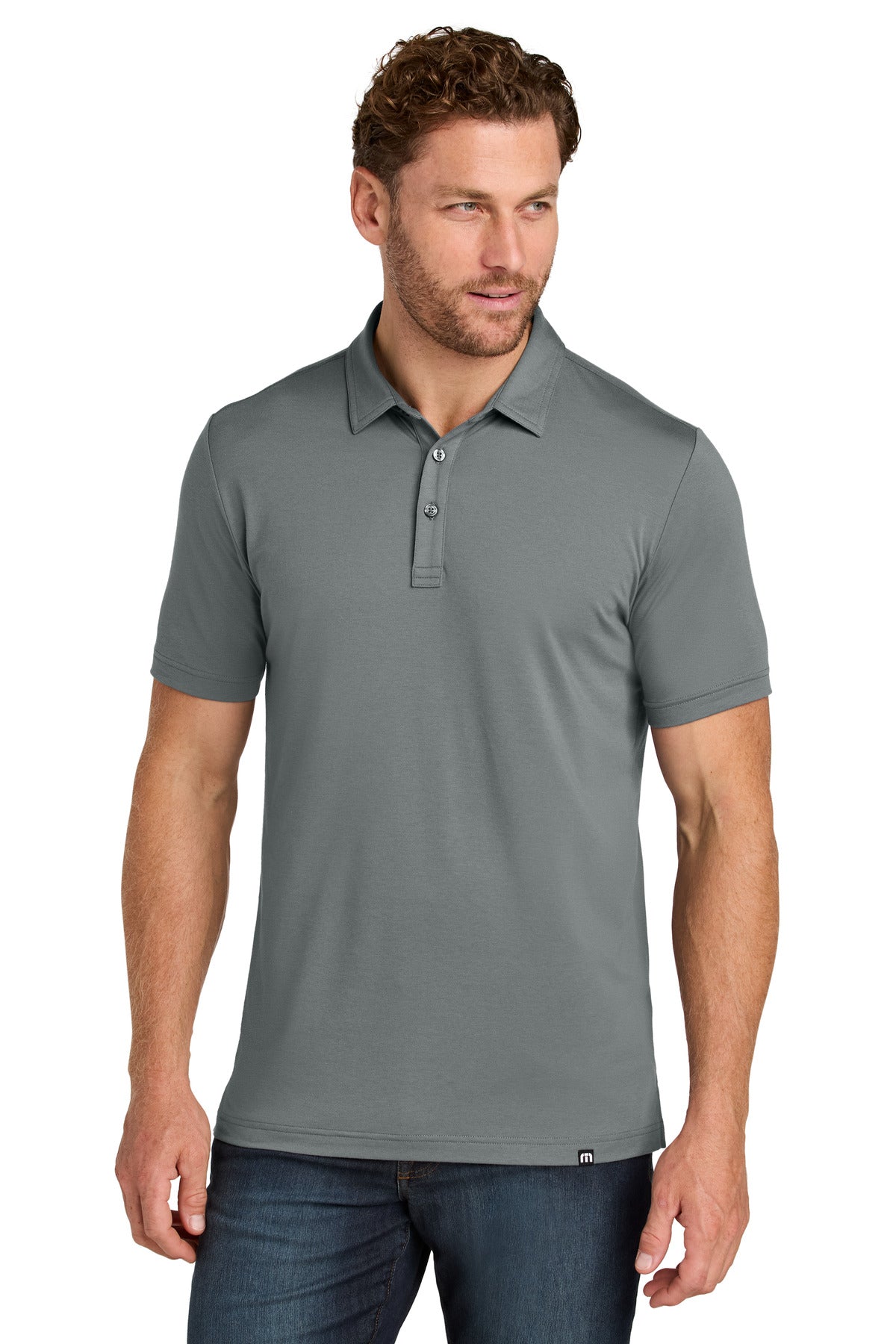Custom Embroidered TravisMathew Polos/Knits in Quiet Shade Grey
