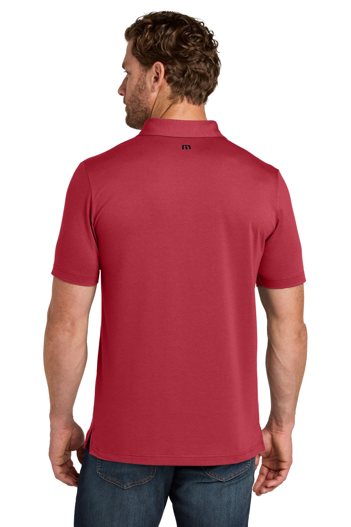 Custom Embroidered TravisMathew Glenview Solid Polo TMA41461,Scooter Red
