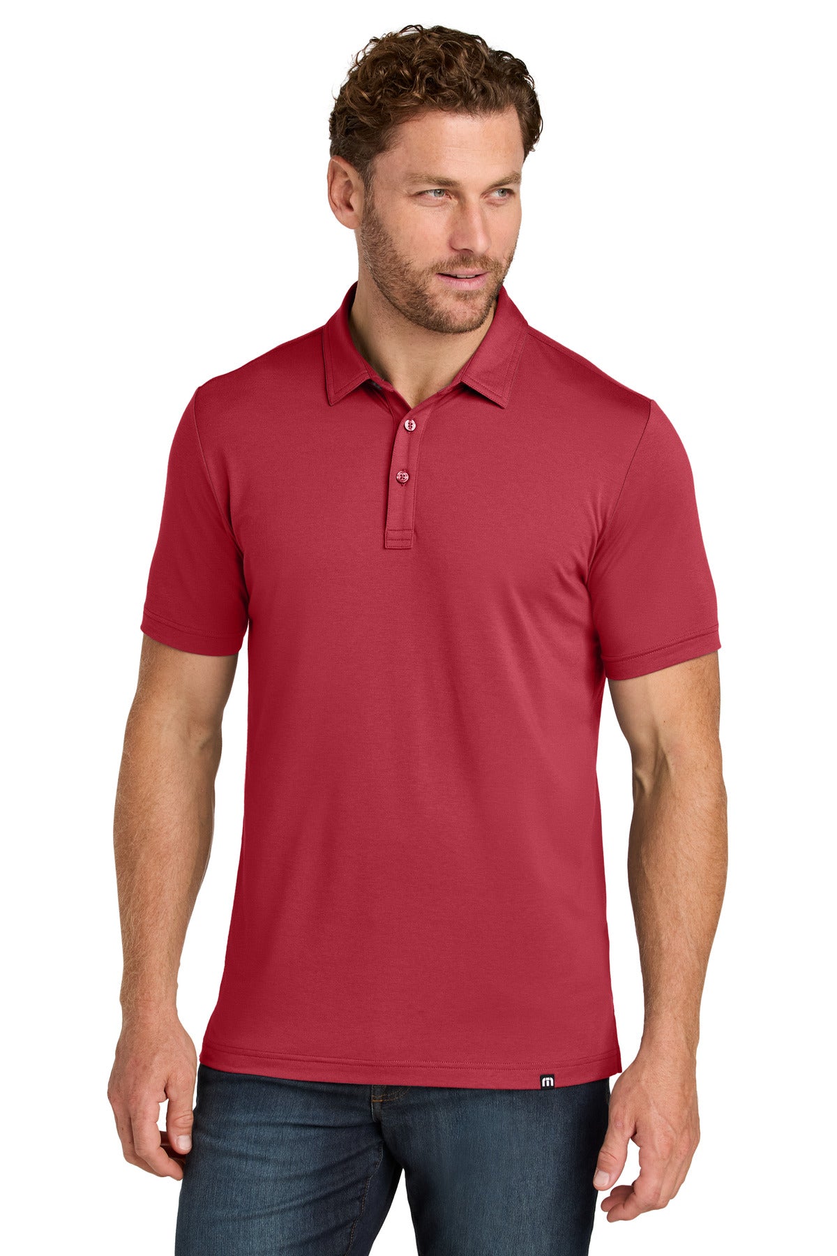 Custom Embroidered TravisMathew Polos/Knits in Scooter Red