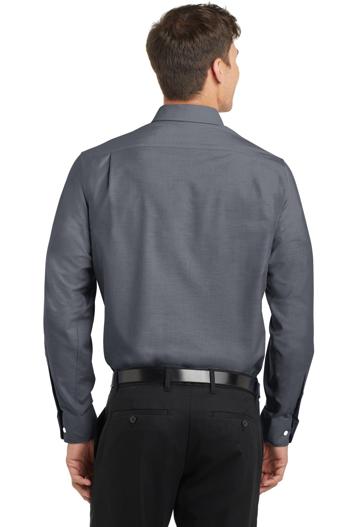 Custom Embroidered Port Authority Tall SuperPro Oxford Shirt. TS658,Black