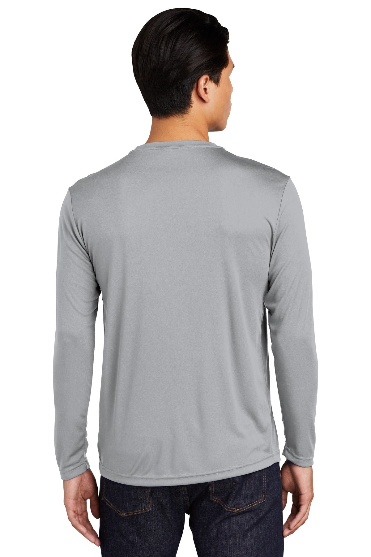 Custom Embroidered Sport-Tek Tall Long Sleeve PosiCharge Competitor Tee. TST350LS,Silver