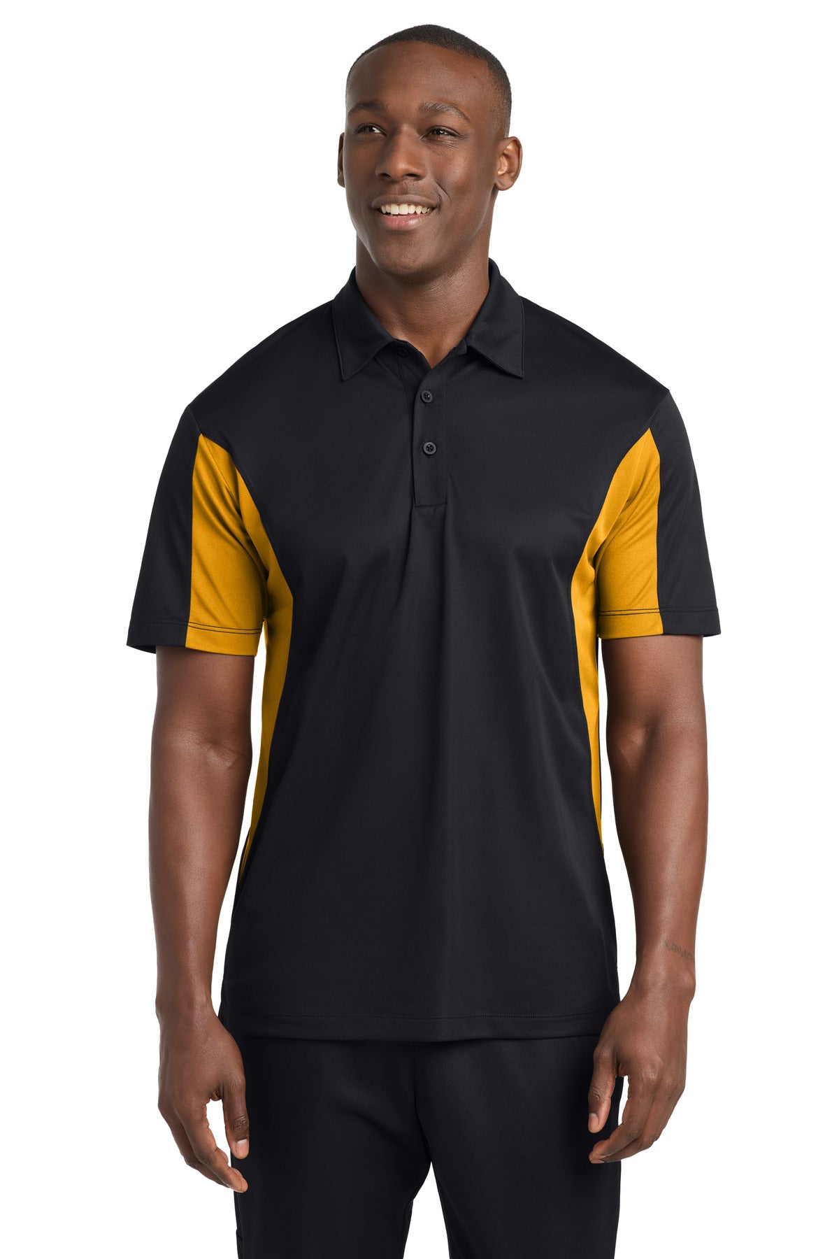 Custom Embroidered Sport-Tek Polos/Knits in Black/ Gold