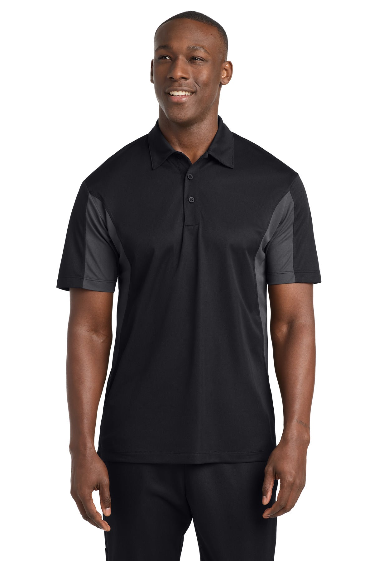 Custom Embroidered Sport-Tek Polos/Knits in Black/ Iron Grey