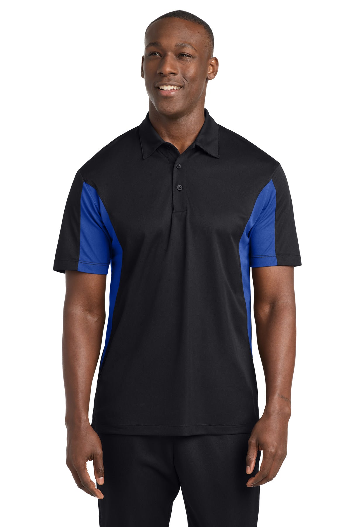 Custom Embroidered Sport-Tek Polos/Knits in Black/ True Royal