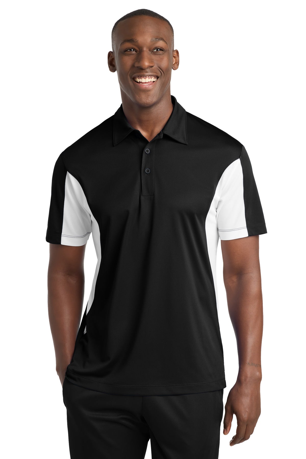 Custom Embroidered Sport-Tek Polos/Knits in Black/ White