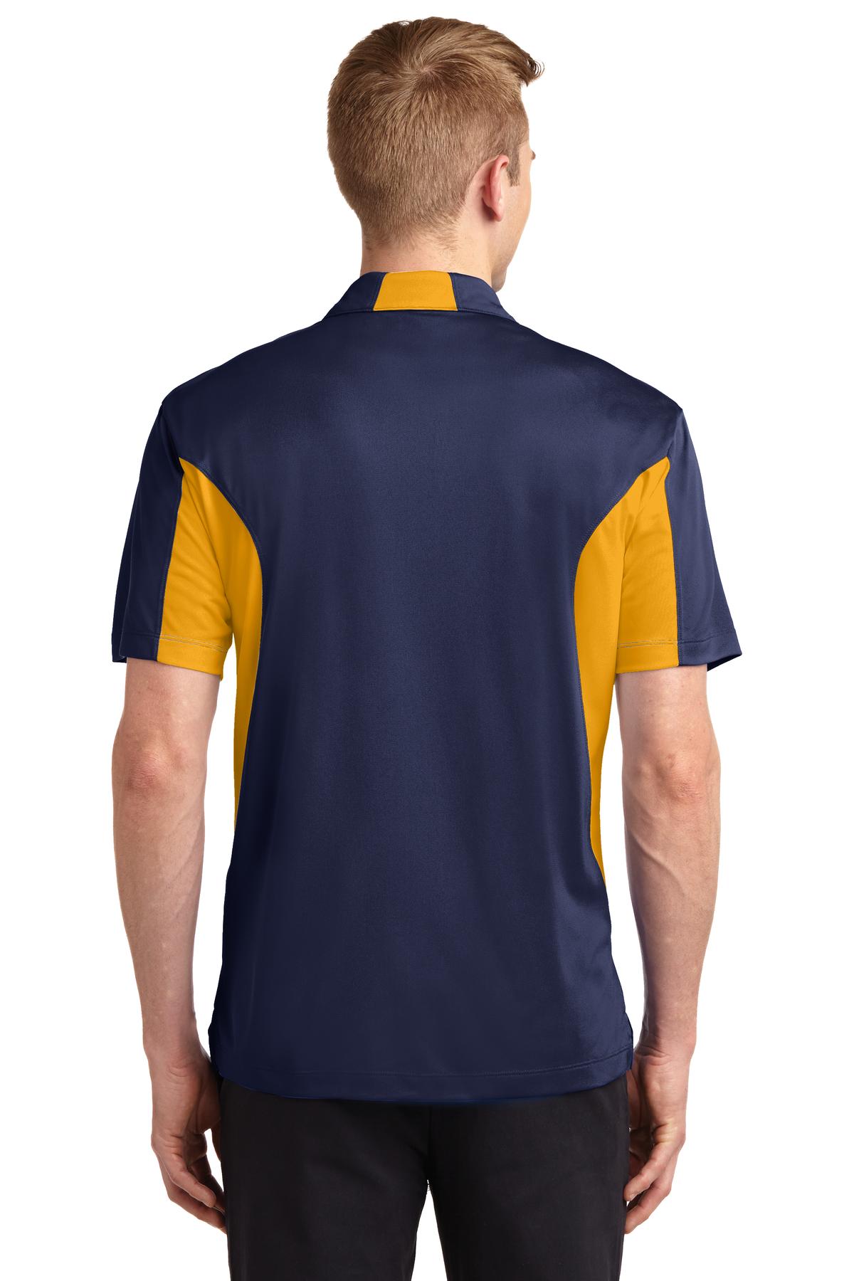 Custom Embroidered Sport-Tek Tall Side Blocked Micropique Sport-Wick Polo. TST655,True Navy/ Gold