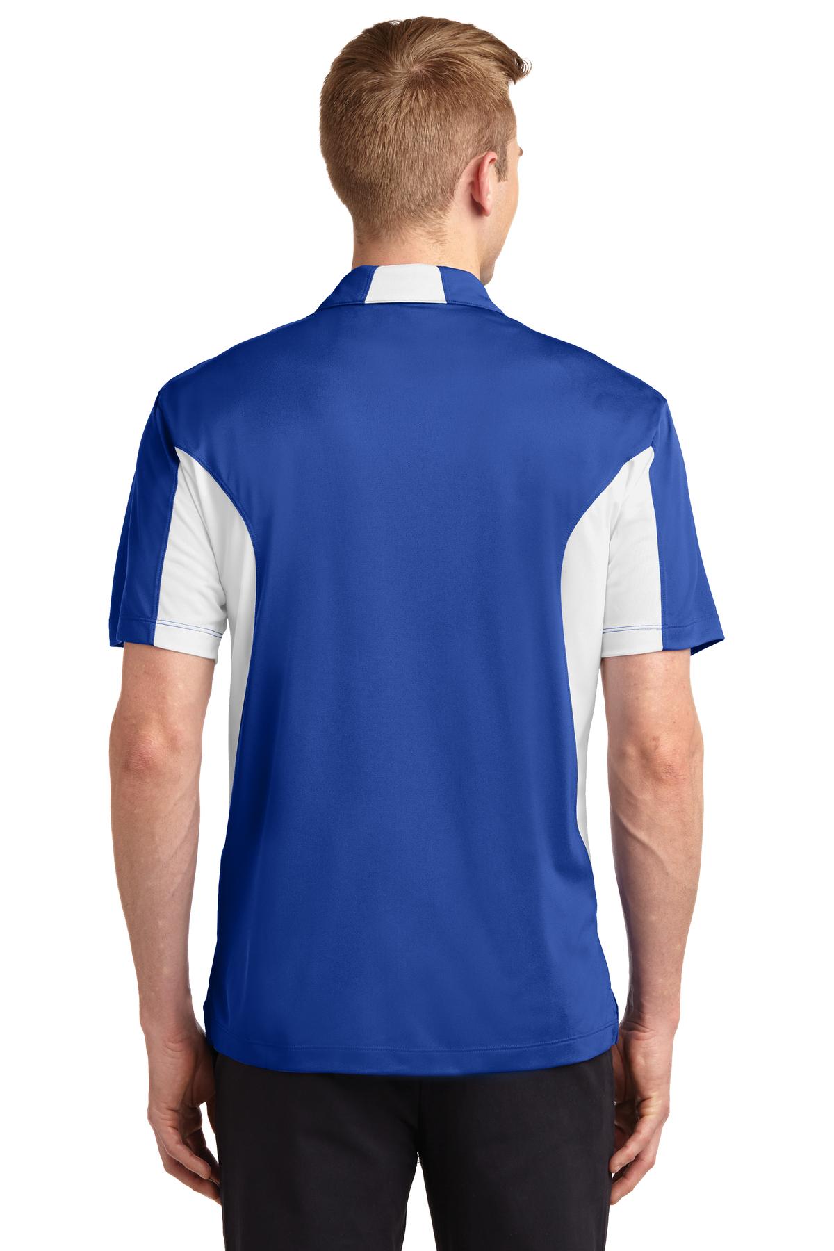 Custom Embroidered Sport-Tek Tall Side Blocked Micropique Sport-Wick Polo. TST655,True Royal/ White