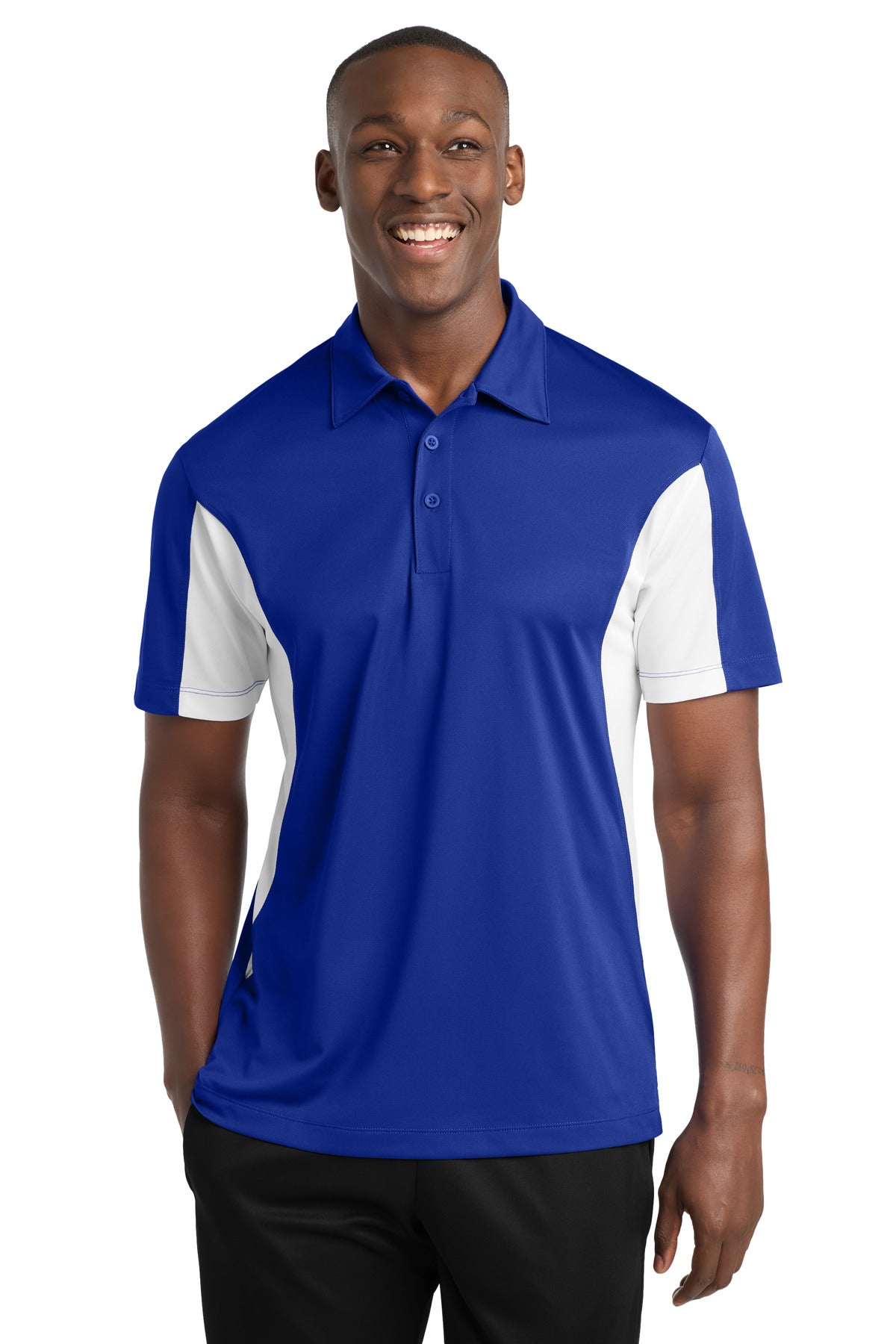 Custom Embroidered Sport-Tek Polos/Knits in True Royal/ White