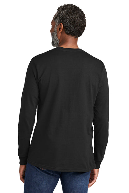 Custom Embroidered Volunteer Knitwear All-American Long Sleeve Tee VL100LS,Deep Black