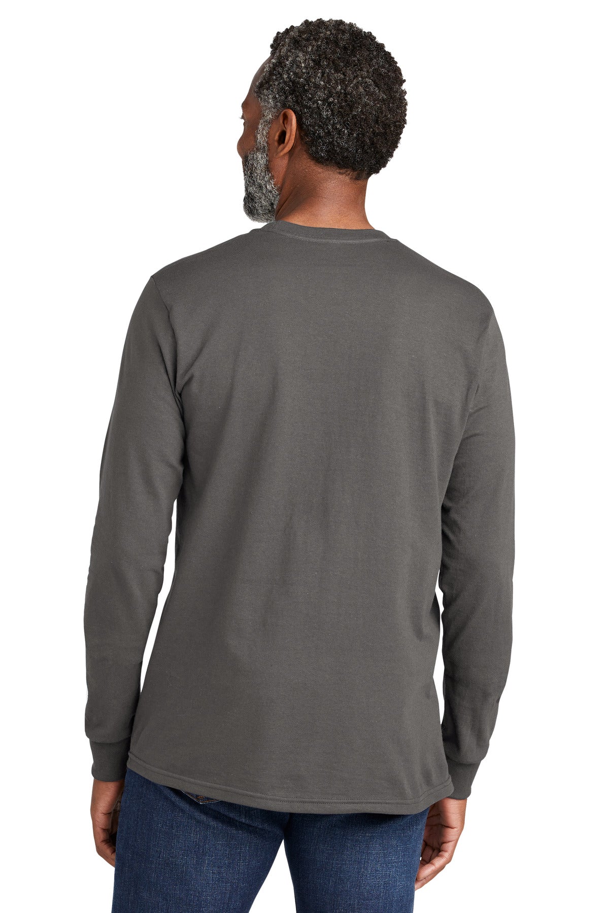 Custom Embroidered Volunteer Knitwear All-American Long Sleeve Tee VL100LS,Grey Steel