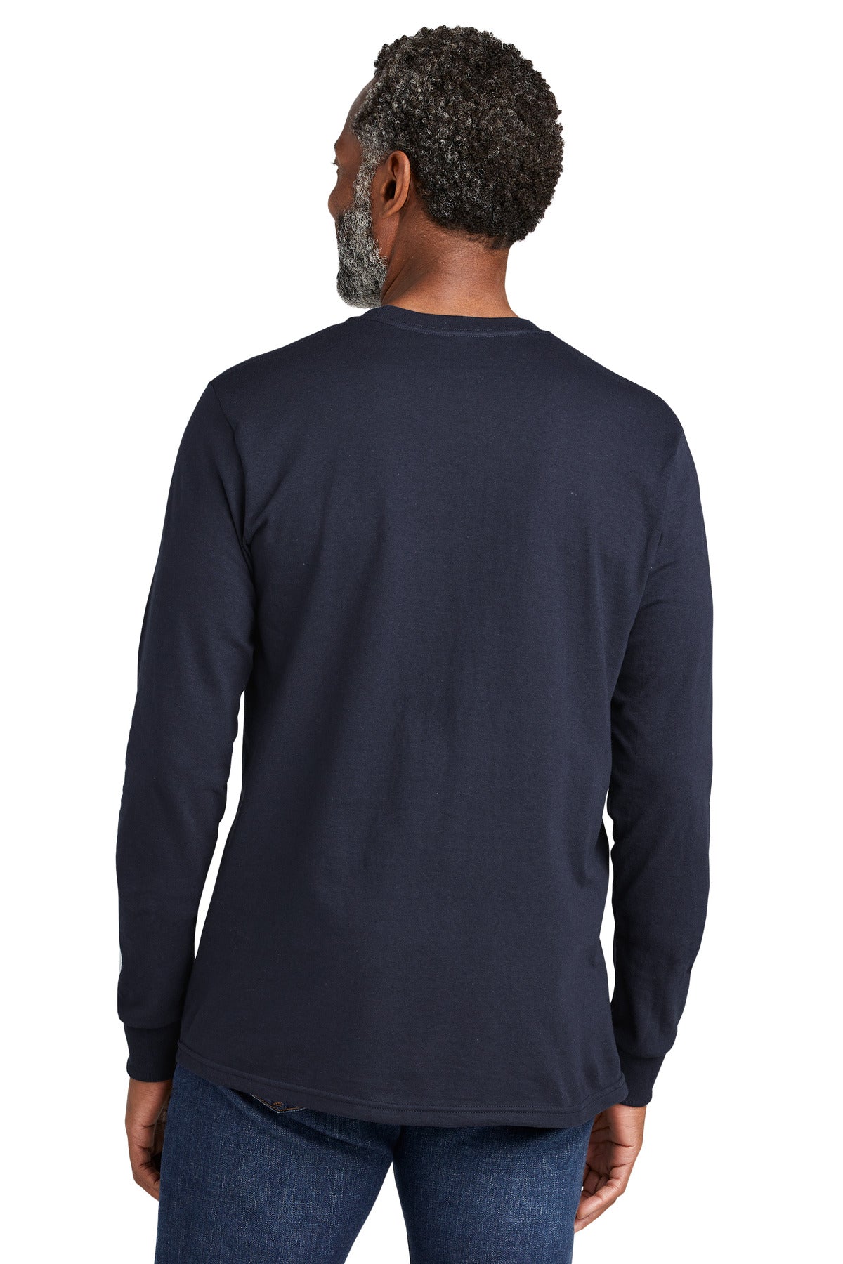 Custom Embroidered Volunteer Knitwear All-American Long Sleeve Tee VL100LS,Strong Navy