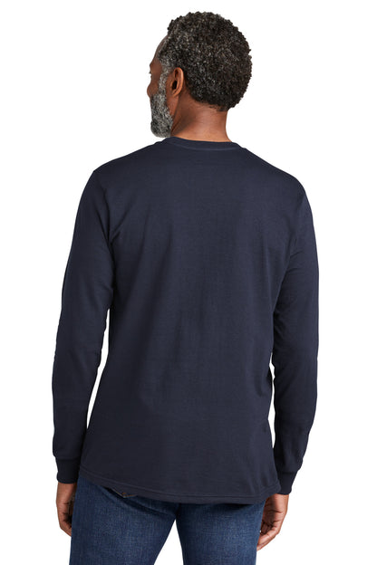 Custom Embroidered Volunteer Knitwear All-American Long Sleeve Tee VL100LS,Strong Navy
