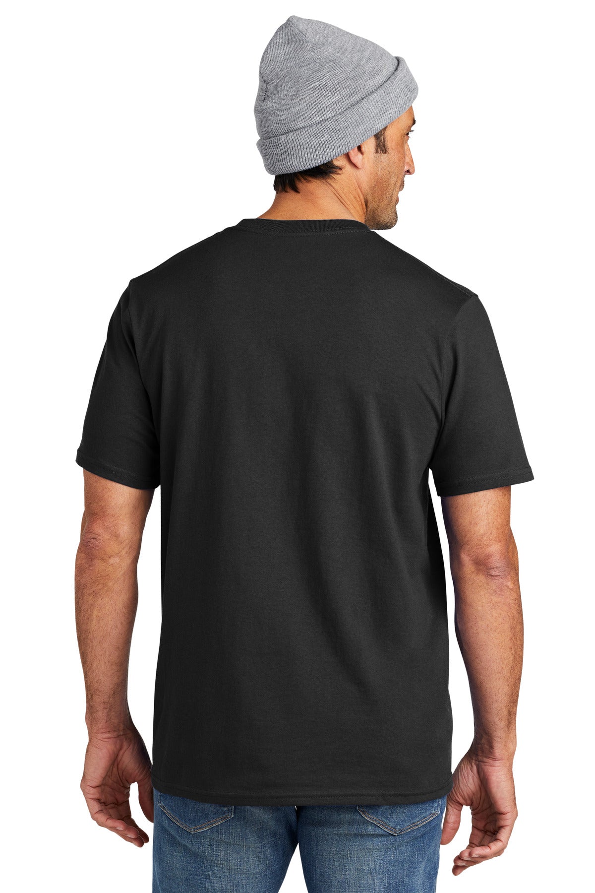 Custom Embroidered Volunteer Knitwear All-American Pocket Tee VL100P,Deep Black