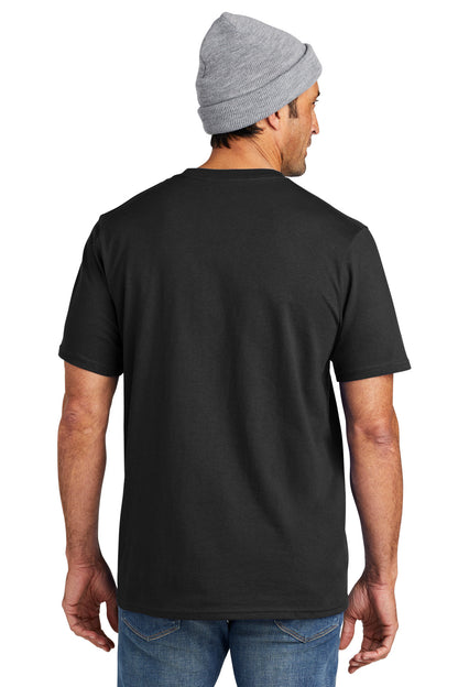 Custom Embroidered Volunteer Knitwear All-American Pocket Tee VL100P,Deep Black