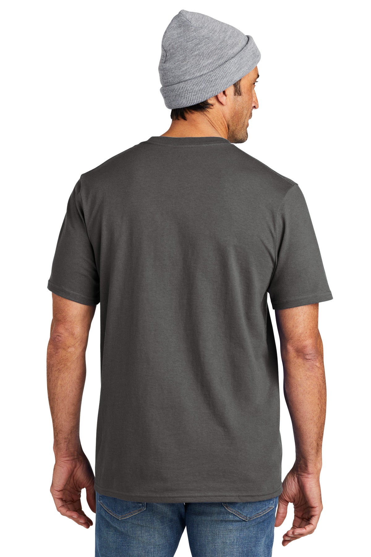 Custom Embroidered Volunteer Knitwear All-American Pocket Tee VL100P,Grey Steel