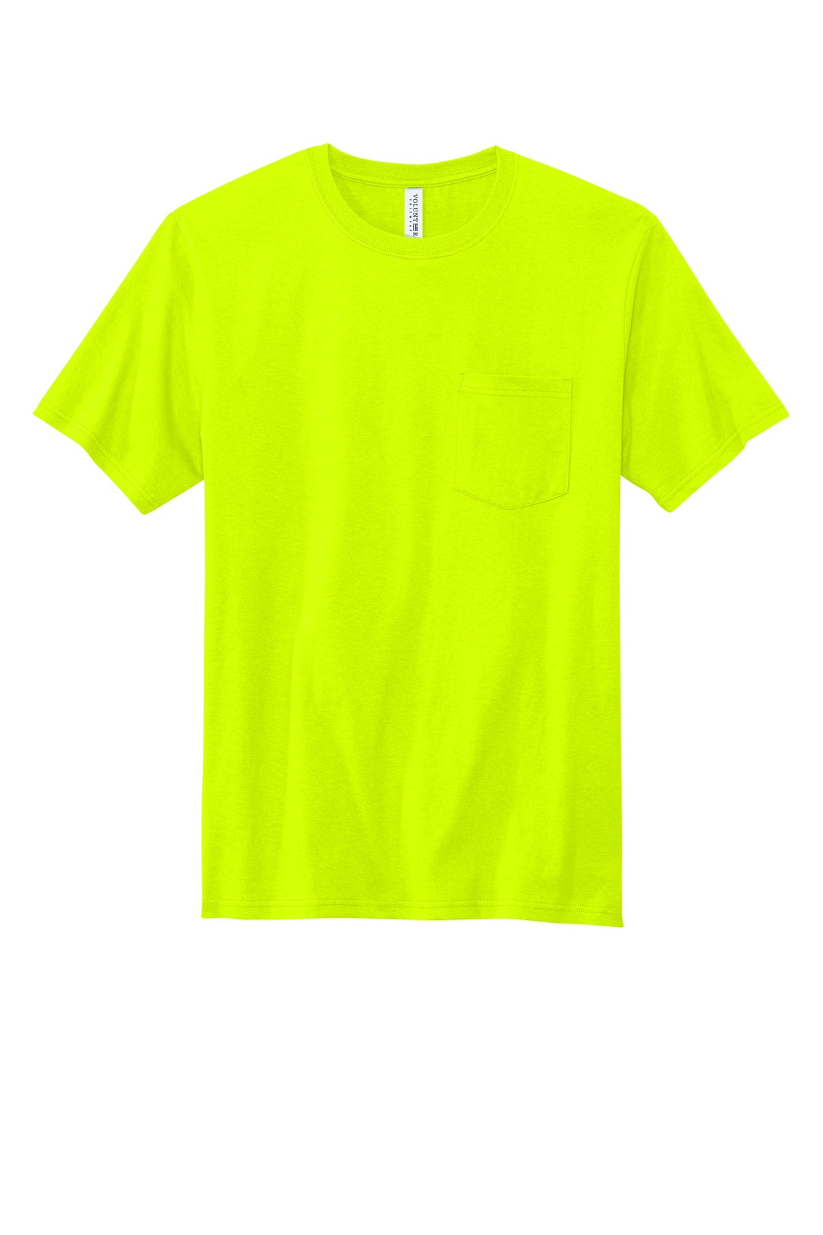 Custom Embroidered Volunteer Knitwear T-Shirts  in Safety Green