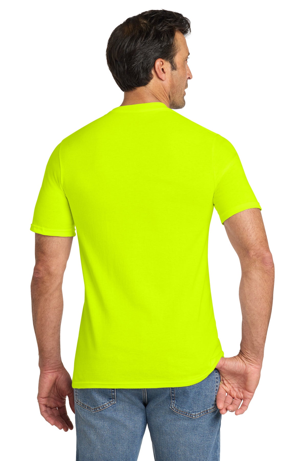 Custom Embroidered Volunteer Knitwear T-Shirts  in Safety Green