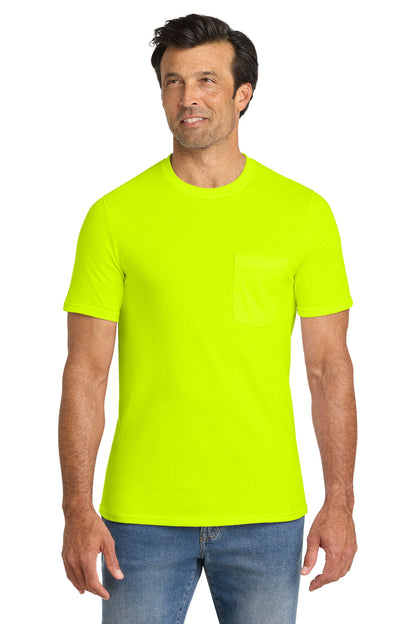 Custom Embroidered Volunteer Knitwear T-Shirts  in Safety Green