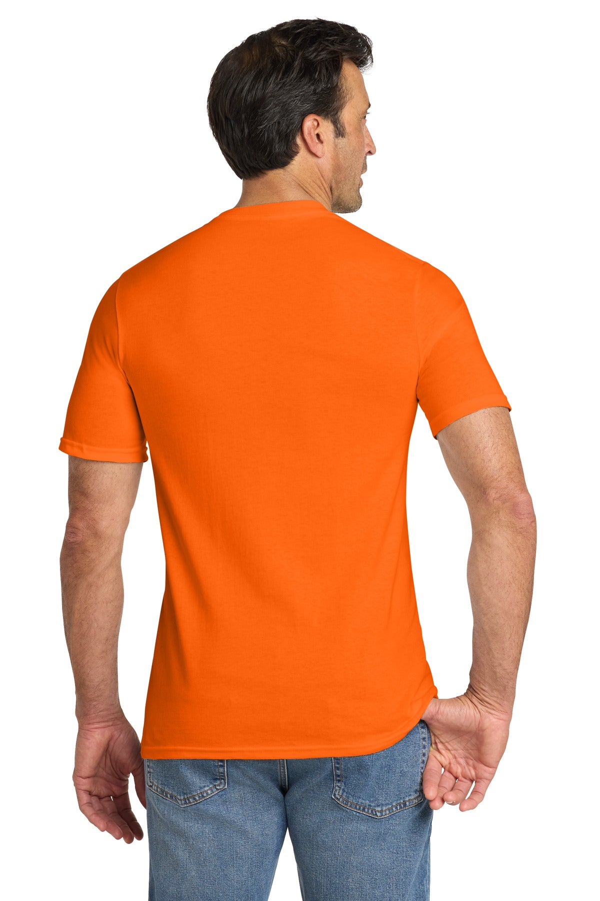 Custom Embroidered Volunteer Knitwear T-Shirts  in Safety Orange